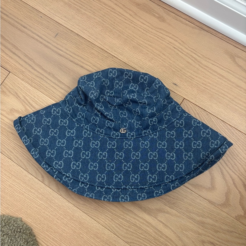 GG Bucket Hat Denim Blue Logo